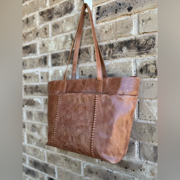 The Sak Melrose Leather Metro Tote, Tobacco Floral - Picture 3 of 15